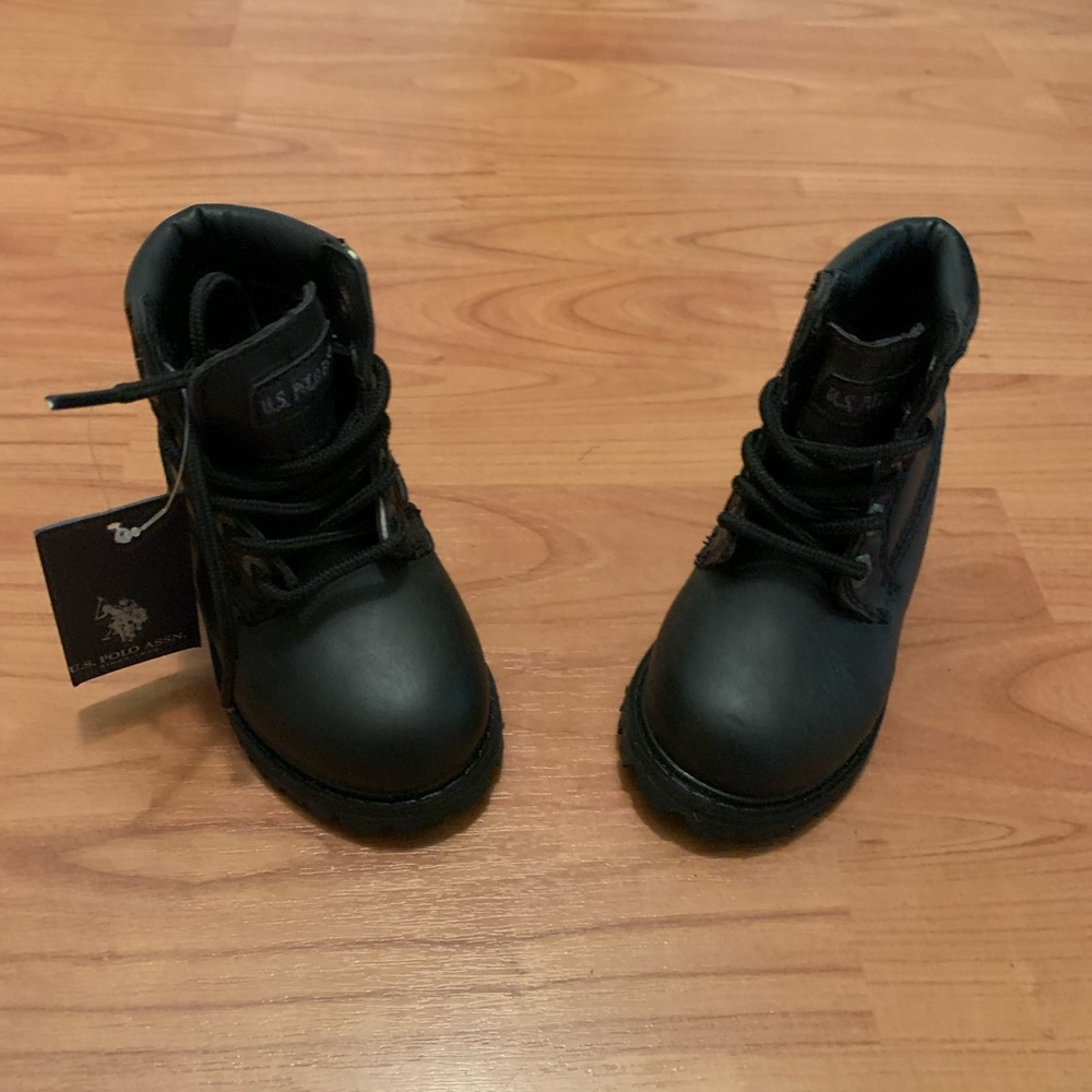 U.S. Polo Assn. Boys Baby Toddler Boots Black Size 4